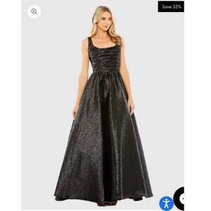 MAC DUGGAL Women's Black Sparkle Gown Sz 2 Formal Evening Prom Dress Whimsigoth